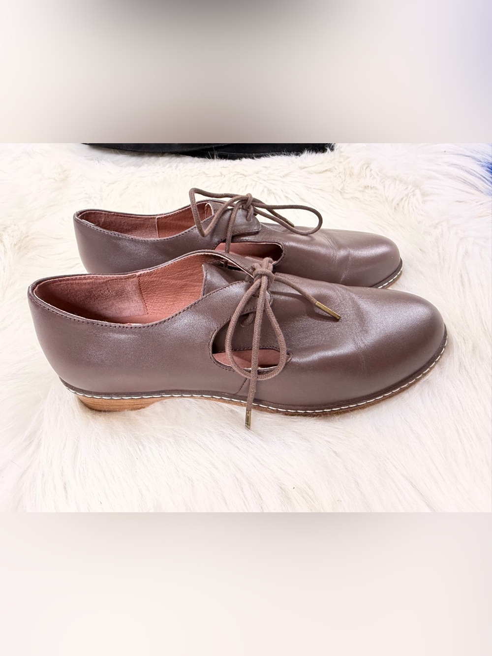 American Duchess Mary Renaissance Brown Leather Shoes 6.5 - Picture 7 of 14